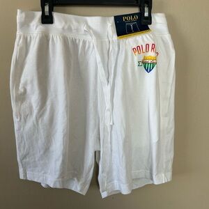 Polo by Ralph Lauren White Athletic Shorts with Elastic Waistband